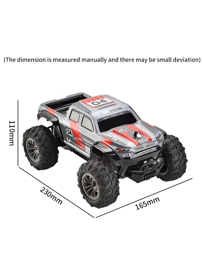 Powerful Monster Truck Rechargeable Off Road Truck 4*4 RC Car 2.4Ghz (Red))