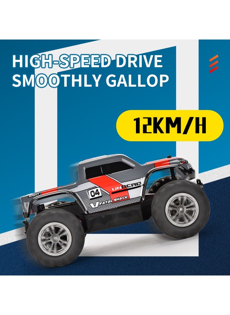Powerful Monster Truck Rechargeable Off Road Truck 4*4 RC Car 2.4Ghz (Red))