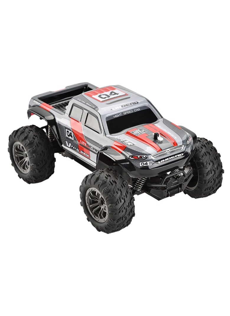 Powerful Monster Truck Rechargeable Off Road Truck 4*4 RC Car 2.4Ghz (Red))