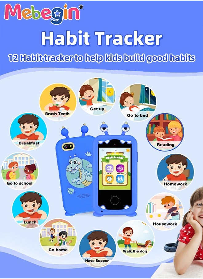 2.8 Inch Kids Educational Smartphone with 8GB SD Card Lanyard, Multi-functional Toddler Phone, with Dual Camera, Game, Music Player, Travel Toy Preschool Learning Toy for Kids Birthday Gift Aged 3+