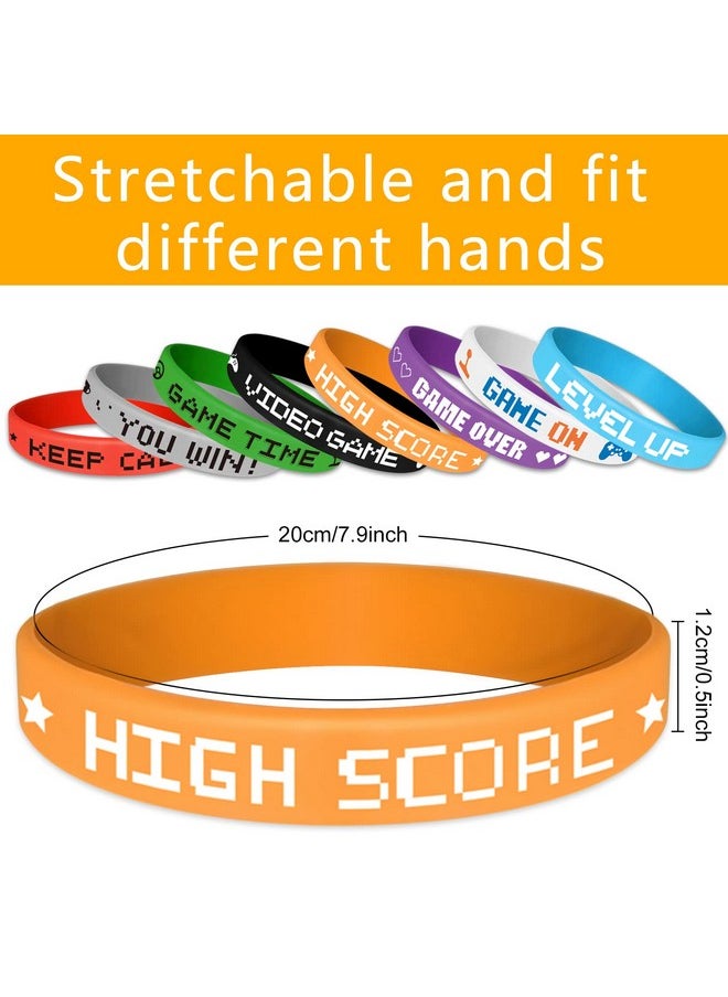 ASTARON 32 Pieces Video Game Rubber Wristband Colored Bracelets for Game Theme Party Kids Birthday Party Favors