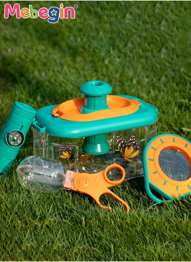 Kids Outdoor Explorer Kit, Bug Catching Kit, Nature Adventure Kit with Butterfly net, Binoculars, Hat,Vest, Whistle, Exploration Toys Kids Camping Gear, Educational Toys for Kids