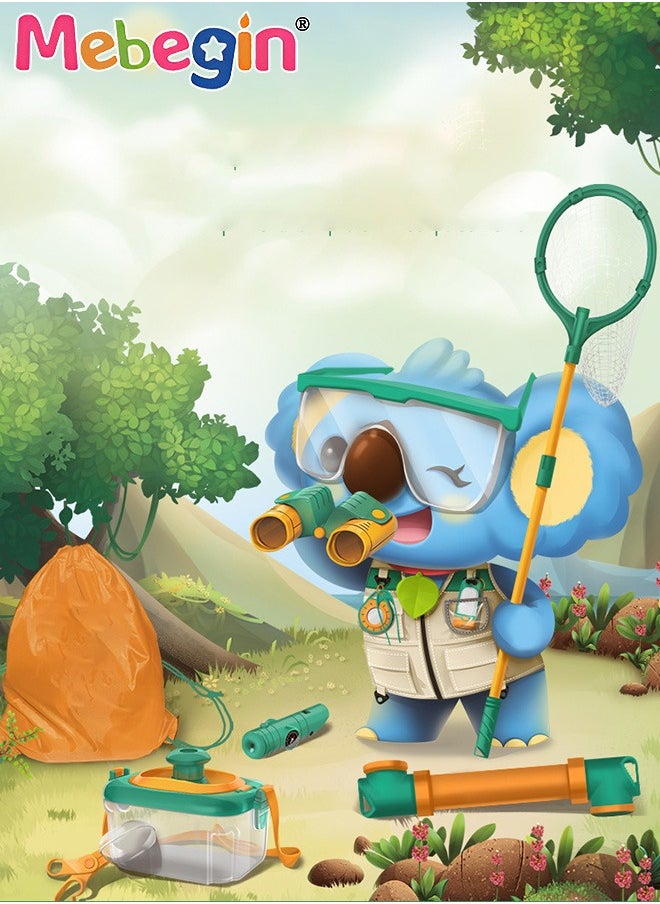 Kids Outdoor Explorer Kit, Bug Catching Kit, Nature Adventure Kit with Butterfly net, Binoculars, Hat,Vest, Whistle, Exploration Toys Kids Camping Gear, Educational Toys for Kids
