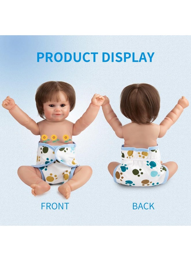 PEDOLLTREE 4 PCS Reborn Baby Doll Diapers Underwear Accessories for 17-22 Inch Reborn Doll Diapers Reusable Washable