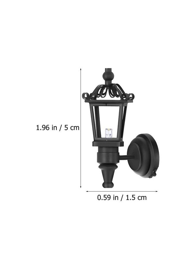 TOYANDONA 2pcs Dollhouse LED Wall Sconces 1: 12 Scale Wall Lamp Simulation Miniature Furnitures for DIY Dollhouse Living Room Mini Toy Wall Lamp Models Black