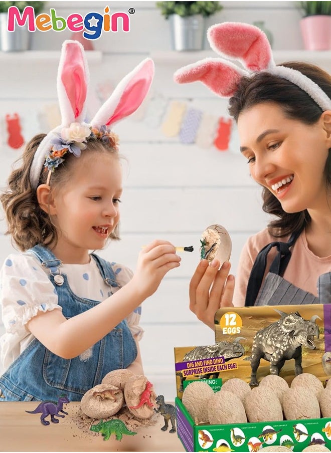 Dinosaur Eggs Excavation Dig Kit with 12 Dinosaur Eggs, Dinosaur Toys for Kids, Fun Science Toys, STEM Toys, Great Interactive Toy, Ideal Gift for Kids Aged 6+