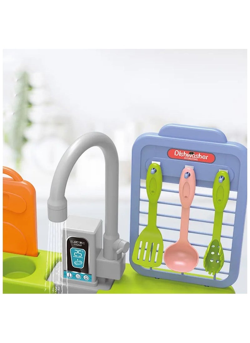 Children's Play House Simulation Dishwasher Toy – Early Education Kitchen Simulation Electric Dishwashing Station for Kids – Interactive Pretend Play Water Washing Toys for Toddlers & Preschoolers