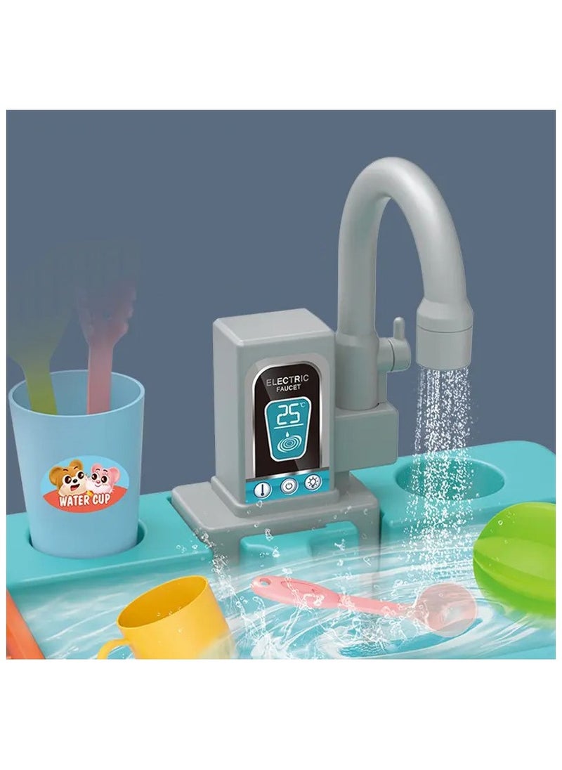 Children's Play House Simulation Dishwasher Toy – Early Education Kitchen Simulation Electric Dishwashing Station for Kids – Interactive Pretend Play Water Washing Toys for Toddlers & Preschoolers