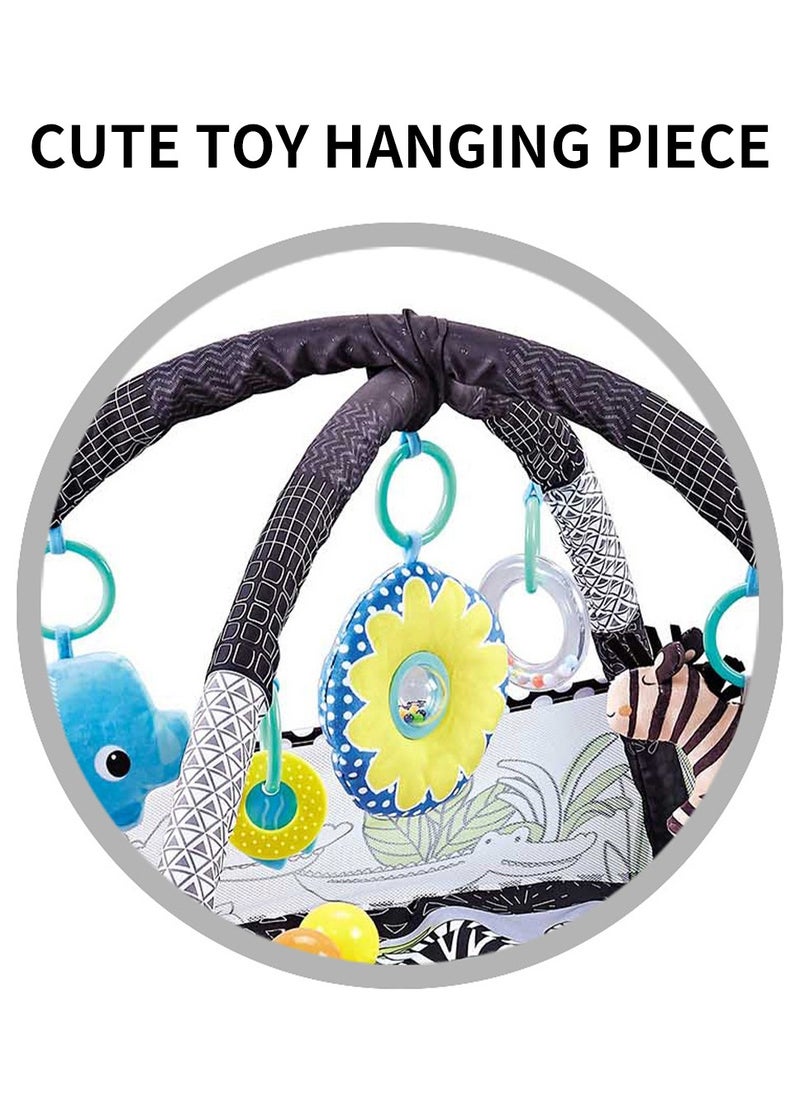 Baby Play Mat Baby Activity Gym Mat with 4 Infant Learning Sensory Baby Toys
