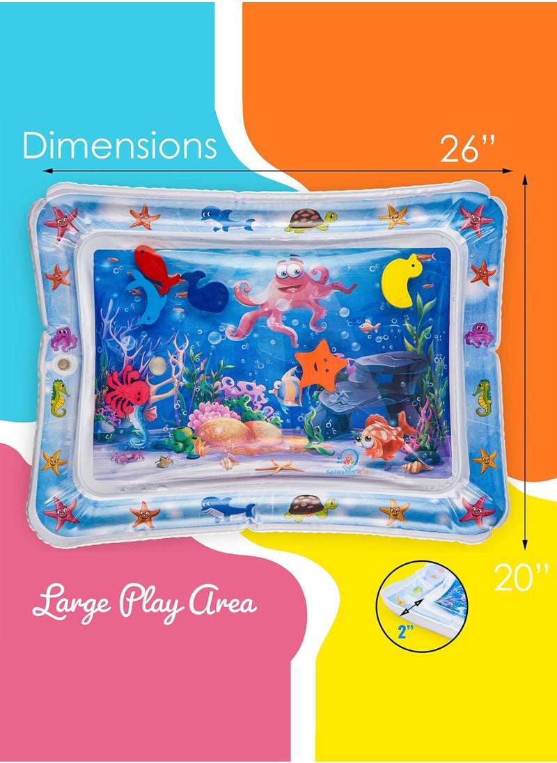 Inflatable Water Mat Tummy Time Mat Premium Baby Water Play for Infants and Toddlers Toys for 3 to 24 Months Strengthen Your Baby's Muscles Portable Activity Center Water Mat