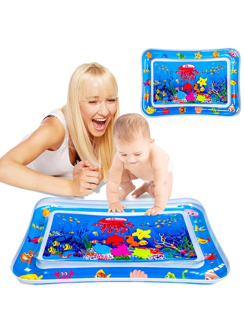 Inflatable Water Mat Tummy Time Mat Premium Baby Water Play for Infants and Toddlers Toys for 3 to 24 Months Strengthen Your Baby's Muscles Portable Activity Center Water Mat