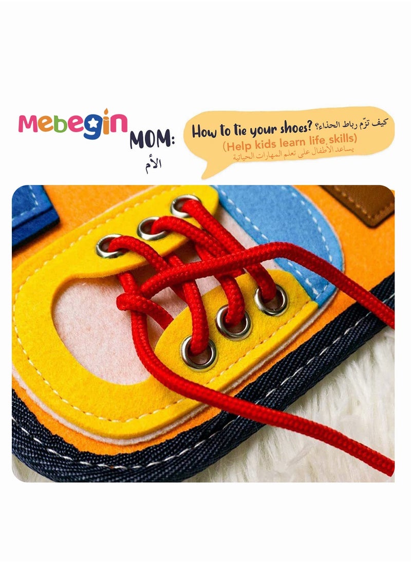 15 in 1 Felt Busy Board, Sensory Activity Board, Travel-friendly Busy Board for Toddlers, Preschool Education Learning Fine Motor Skills, Handy to Take Out, Great Educational Gift Choice