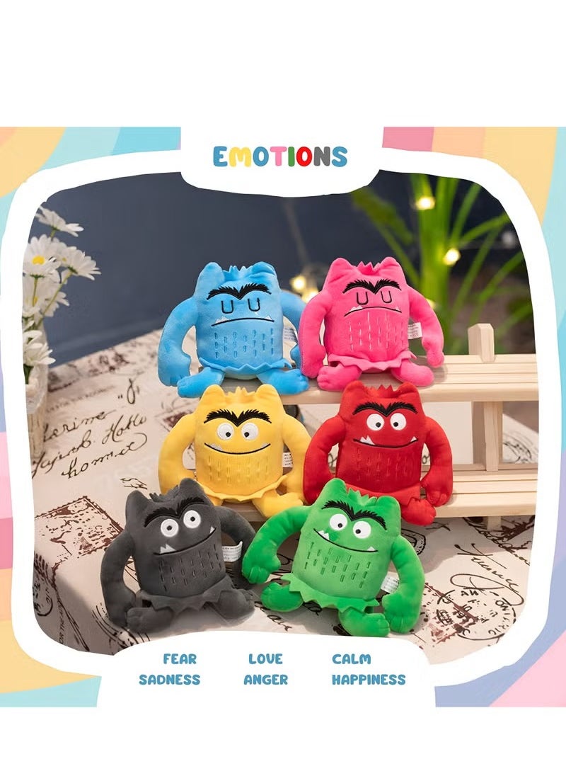 Colourful Monster Plush Toys,My Emotional Little Monster Plush Figures Toy,Worry Monster Cartoon Plush Soft Dolls,6 7 8 9 year old kindergarten child Boys Girls Toys Gifts - Pack Of 6