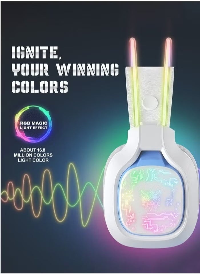 X22 Gaming Headset,Over-Ear Gaming Wired Headphones For PS4/PS5/XOne/XSeries/NSwitch/PC,White