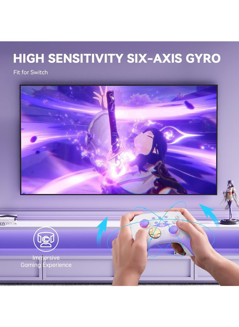 Mytrix Wireless Pro Controllers with Charging Dock, Bluetooth Controller with Hall Effect Joysticks/Hall Trigger (No Drift) for Nintendo Switch, Windows PC iOS Android Steam