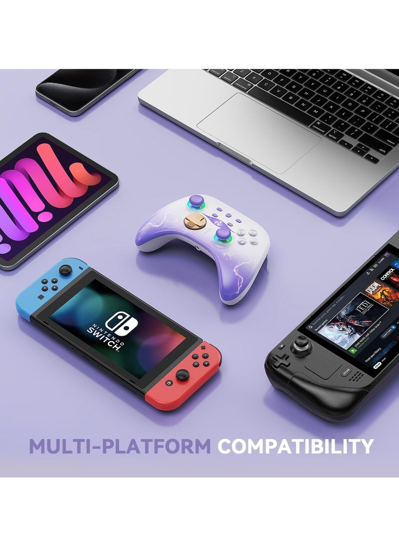 Mytrix Wireless Pro Controllers with Charging Dock, Bluetooth Controller with Hall Effect Joysticks/Hall Trigger (No Drift) for Nintendo Switch, Windows PC iOS Android Steam