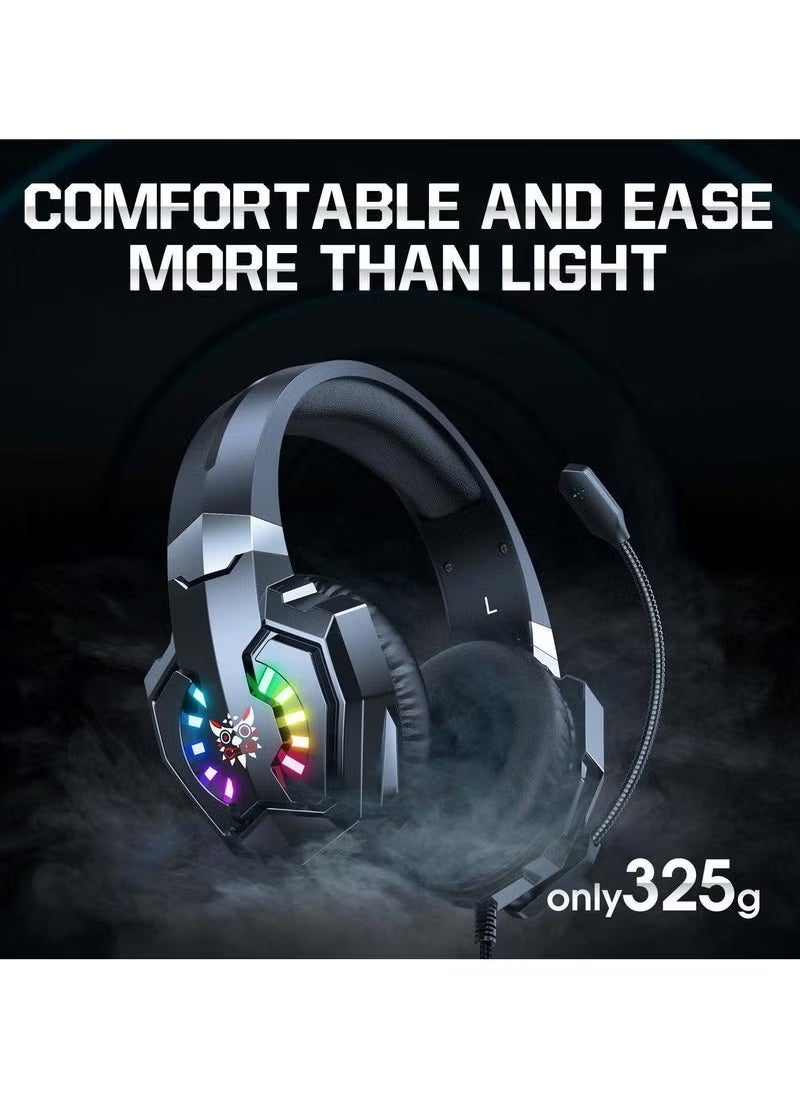 X32 RGB Gaming Earphones – Wired Noise-Cancelling Headphones with Immersive Sound, Built-In Mic, Comfortable Fit, Dynamic RGB Lighting, High-Performance for Mobile and PC Gaming
