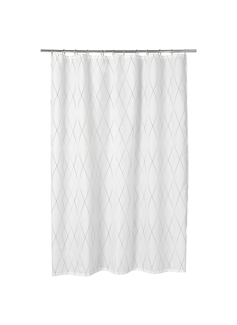Shower curtain white/grey/beige 180x200 cm