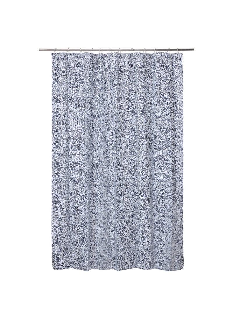 Shower curtain white/blue 180x200 cm