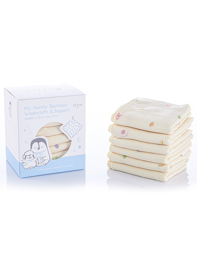 My Handy Bamboo Washcloth & Napkin 10″x12″ (6 Pcs.)  Playful Space