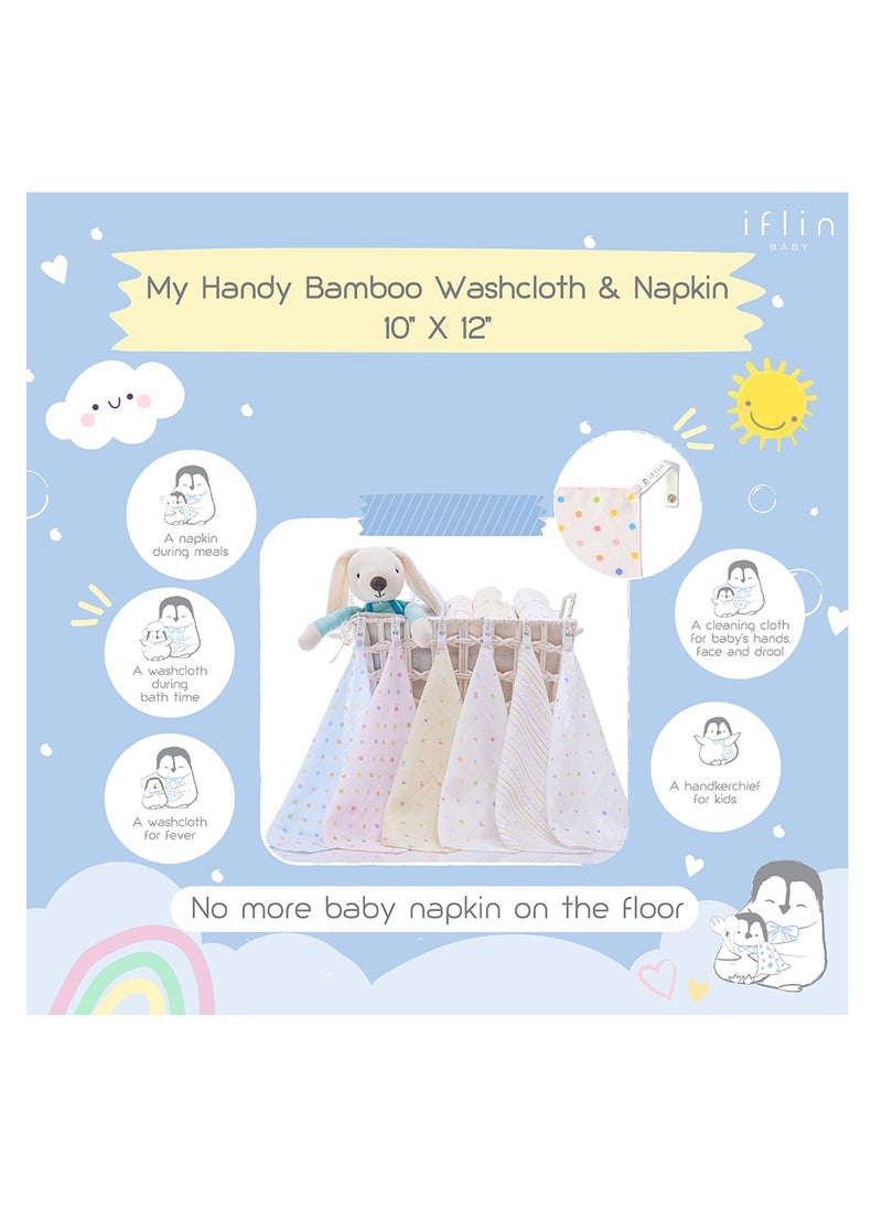My Handy Bamboo Washcloth & Napkin 10″x12″ (6 Pcs.)  Playful Space