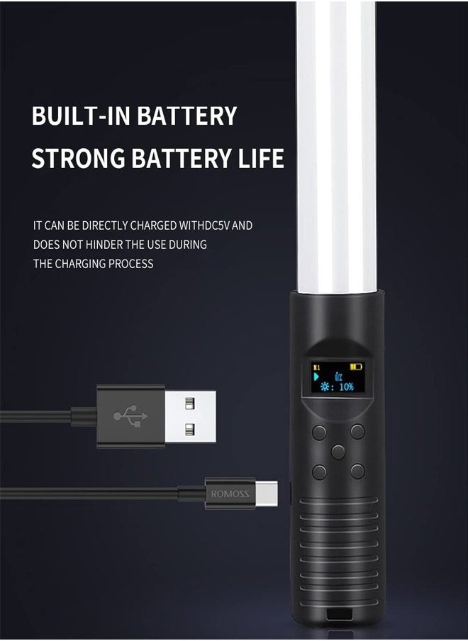 Handheld LED Light Stick, 7 Colors & 10 Modes Portable Photography Video Light Wand for Filming, Parties, Batteried Powered Lighting Tube with Wireless Remote Control