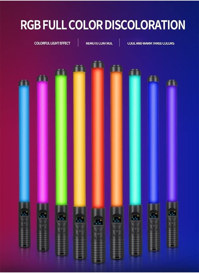 Handheld LED Light Stick, 7 Colors & 10 Modes Portable Photography Video Light Wand for Filming, Parties, Batteried Powered Lighting Tube with Wireless Remote Control