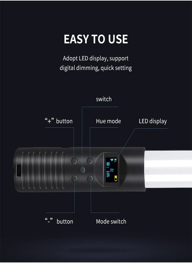Handheld LED Light Stick, 7 Colors & 10 Modes Portable Photography Video Light Wand for Filming, Parties, Batteried Powered Lighting Tube with Wireless Remote Control