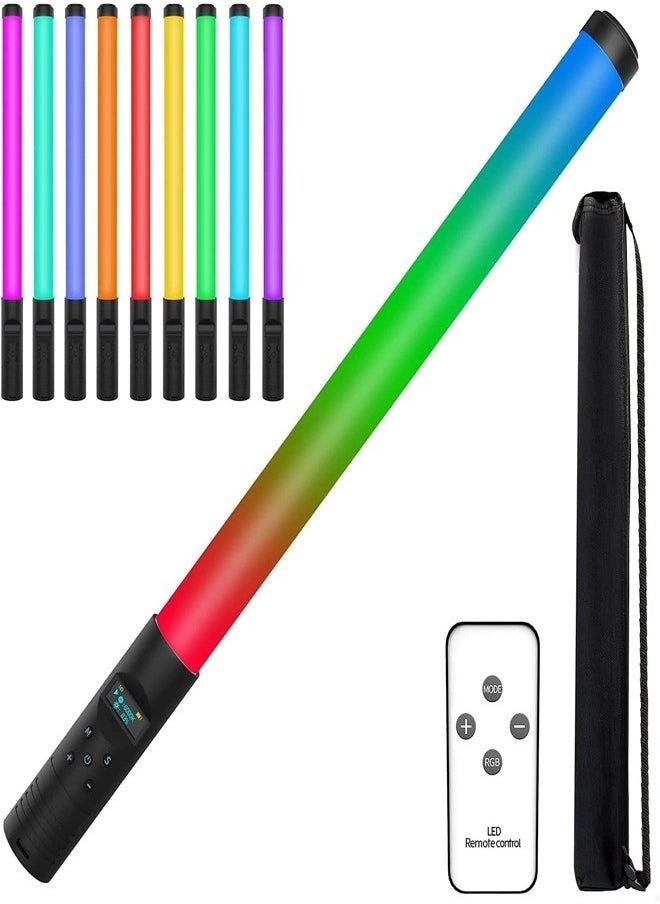 Handheld LED Light Stick, 7 Colors & 10 Modes Portable Photography Video Light Wand for Filming, Parties, Batteried Powered Lighting Tube with Wireless Remote Control