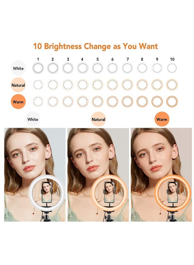Ring Light with Tripod And Phone Holder for Live Stream Makeup Upgraded Extendable Stand with Ring Light for Vlog Photography