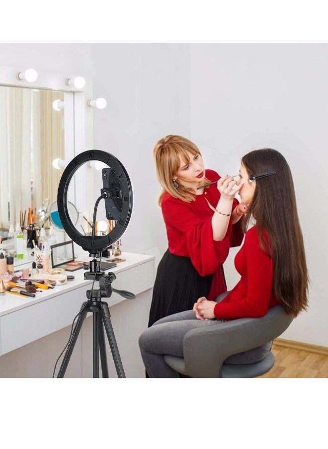 Ring Light with Tripod And Phone Holder for Live Stream Makeup Upgraded Extendable Stand with Ring Light for Vlog Photography