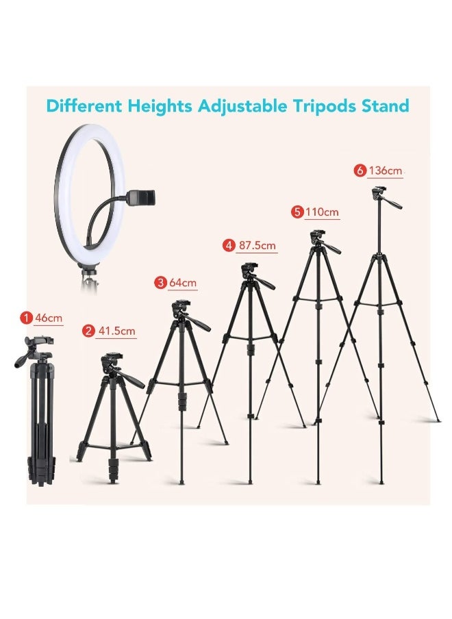 Ring Light with Tripod And Phone Holder for Live Stream Makeup Upgraded Extendable Stand with Ring Light for Vlog Photography
