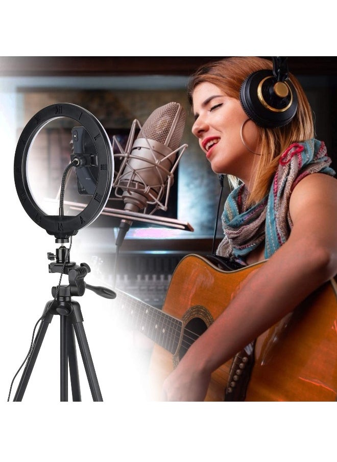 Ring Light with Tripod And Phone Holder for Live Stream Makeup Upgraded Extendable Stand with Ring Light for Vlog Photography