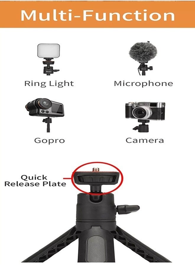 360° Adjustable Ball Head suitable for Selfie or vlogging Mini Tripod stand Mini Mobile Stand Tabletop Tripod Aluminum tripod head(MT-19)