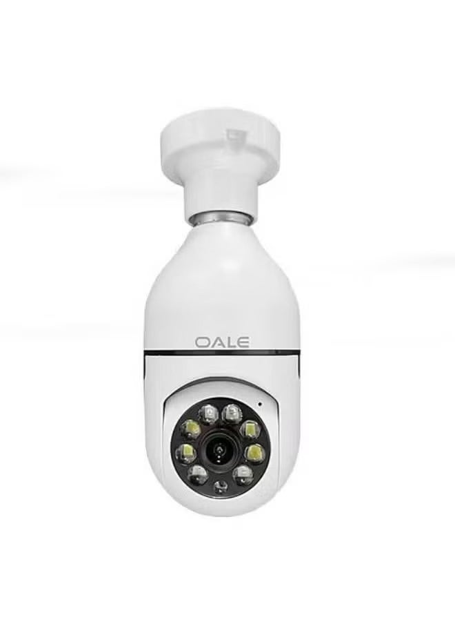 Oale Ihome 02 smart camera Light Bulb Security Camera,HD Home Wifi Security Camera, 360 Degree Pan/Tilt Surveillance Camera, Smart Motion Detection, Indoor/Outdoor Security Camera