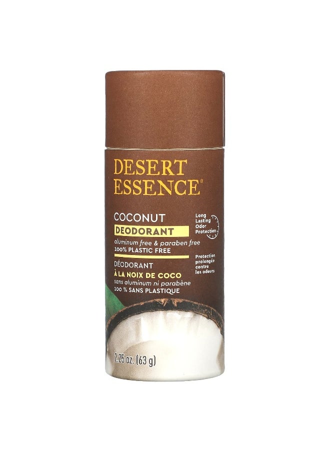 Desert Essence, Deodorant, Coconut , 2.25 oz (63 g)