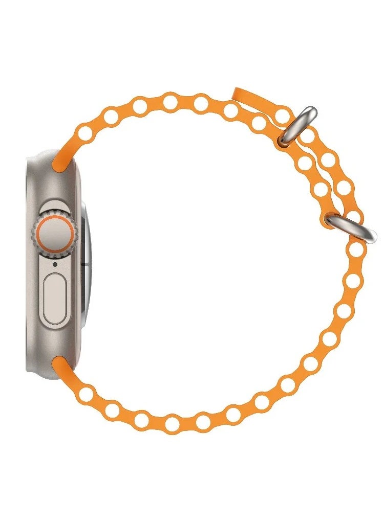 Wireless Charging Bluetooth Smart Watch Motive 5t Titanium & Orange Strap