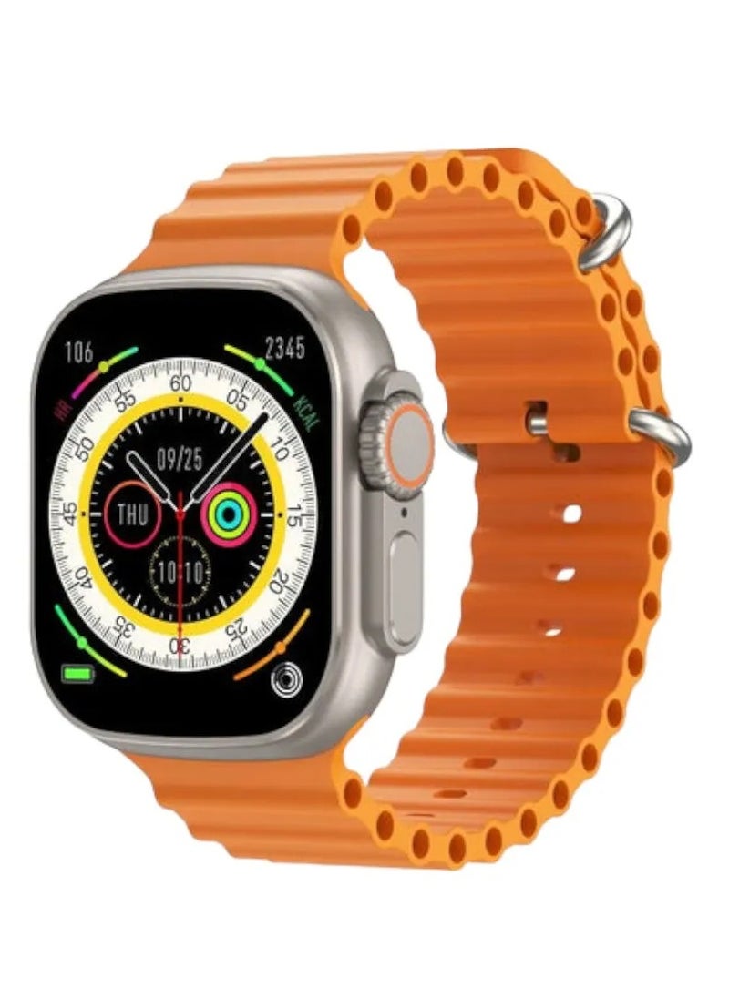 Wireless Charging Bluetooth Smart Watch Motive 5t Titanium & Orange Strap