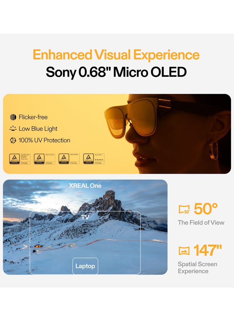 XREAL One AR Glasses with X1 Chip, Native 3 DoF, 147