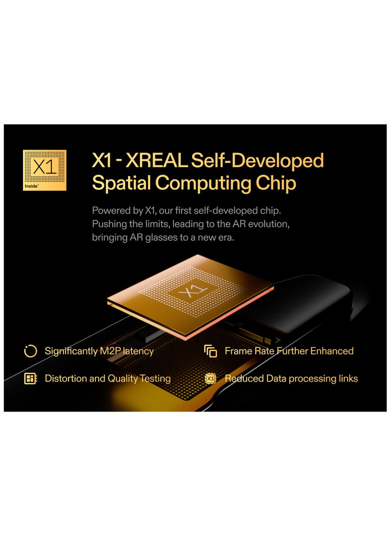 XREAL One AR Glasses with X1 Chip, Native 3 DoF, 147