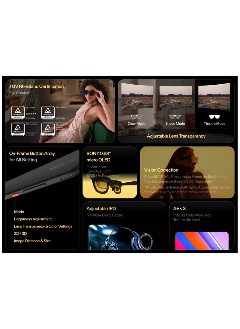 XREAL One AR Glasses with X1 Chip, Native 3 DoF, 147