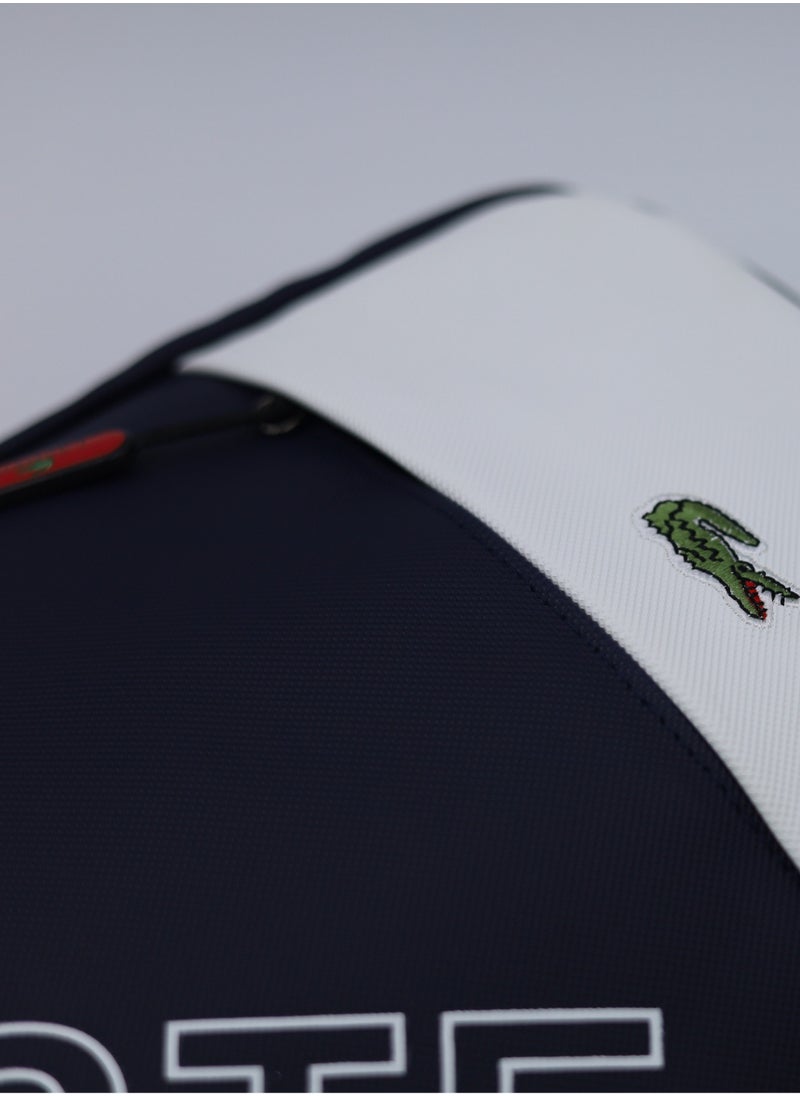 Lacoste Navy and white color block backpack