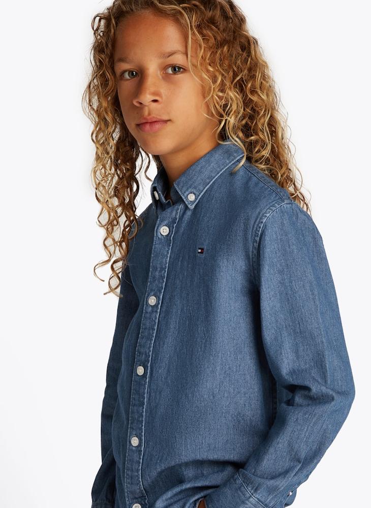 Kids Denim Chambray Ls Shirt