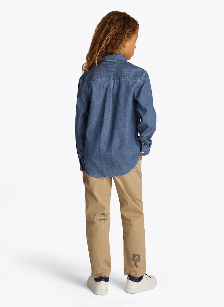 Kids Denim Chambray Ls Shirt