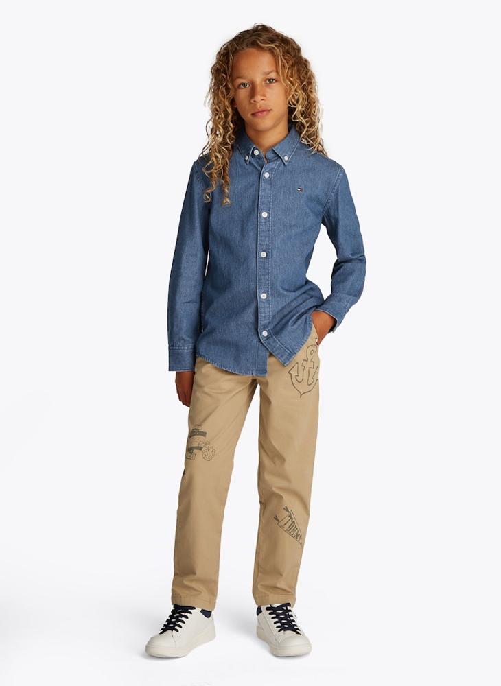 Kids Denim Chambray Ls Shirt