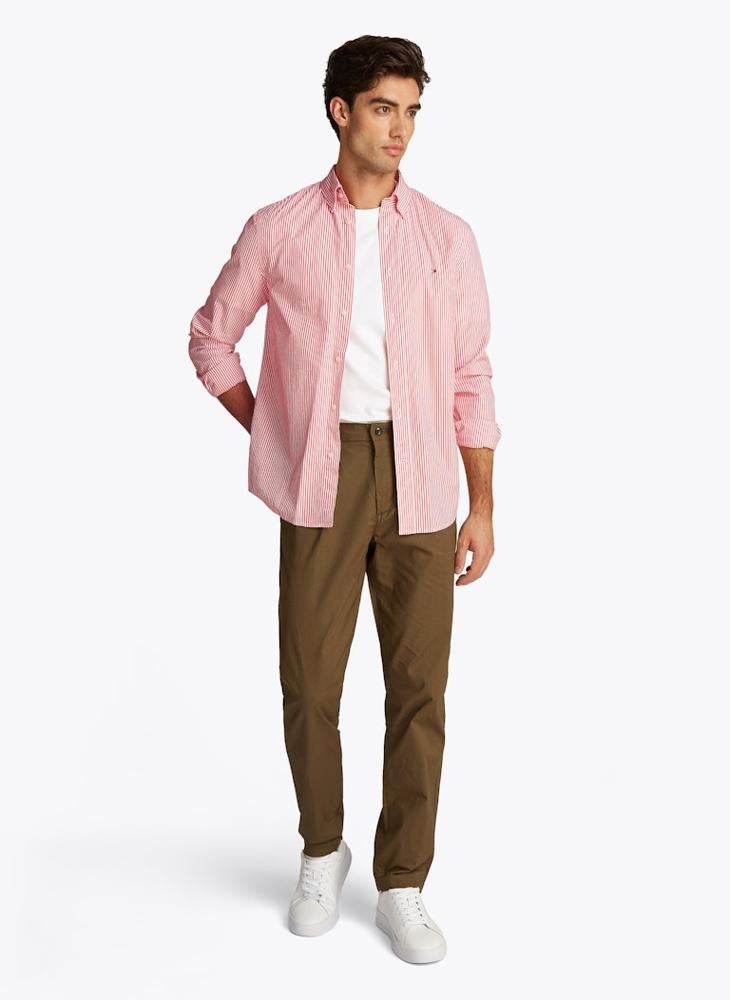 Regular Fit Flex Cotton Classic Poplin Stripe Shirt