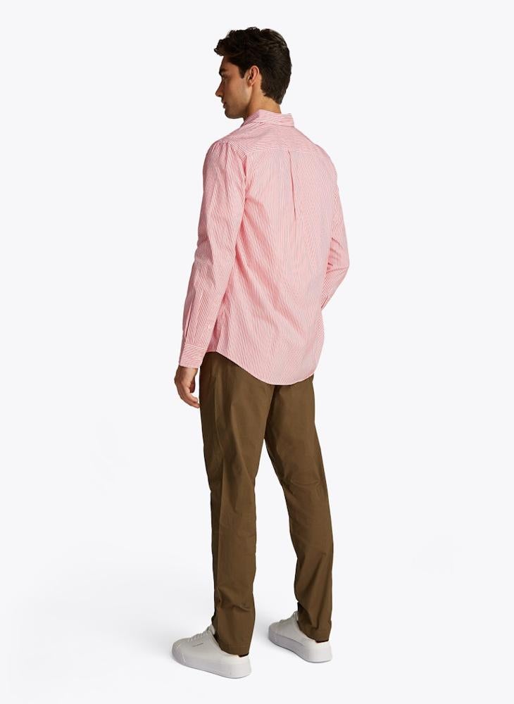 Regular Fit Flex Cotton Classic Poplin Stripe Shirt