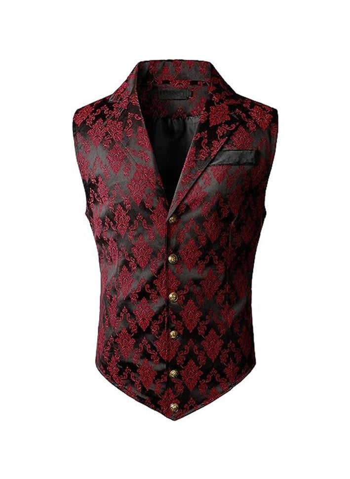 New Men's Retro V-Neck Fake Two Piece Vest