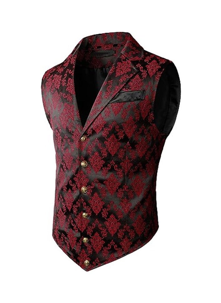 New Men's Retro V-Neck Fake Two Piece Vest