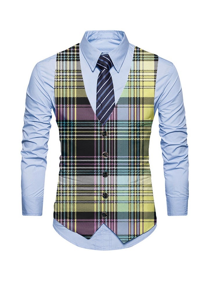 New Fashionable Personalized Printed Men's Suit Vest